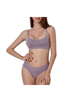 Ensemble de Lingerie Féminine Sexy Soutien-Gorge et Ensemble de 2 pièces pour Femmes avec col en U et Soutien-Gorge Taille Ha