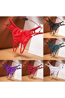 KEIZHUONIQIU en T String Ficelle et T-Back Tangas de Femme Sexy Slip Léger en Dentelle Culotte Stretch Grande Taille Lingerie