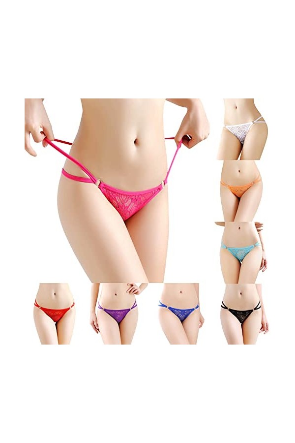 KEIZHUONIQIU Strings pour Tanga Femmes Ouvert Slips Respirant en Dentelle Culottes Stretch Grande Taille sous-Vêtements Souve