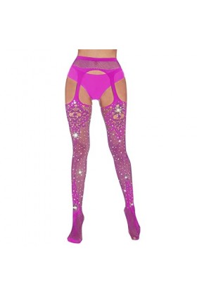 QWUVEDS Chaussettes sexy 4 creux sexy longues culottes pour femme en soie sur les côtés collants collants collants bas bas ba