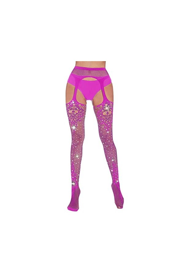 QWUVEDS Chaussettes sexy 4 creux sexy longues culottes pour femme en soie sur les côtés collants collants collants bas bas ba