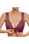FGUUTYM Sous-vêtements anneau en acier, soutien-gorge femme fermé devant en T, dos en T, grande taille, soutien-gorge sans co