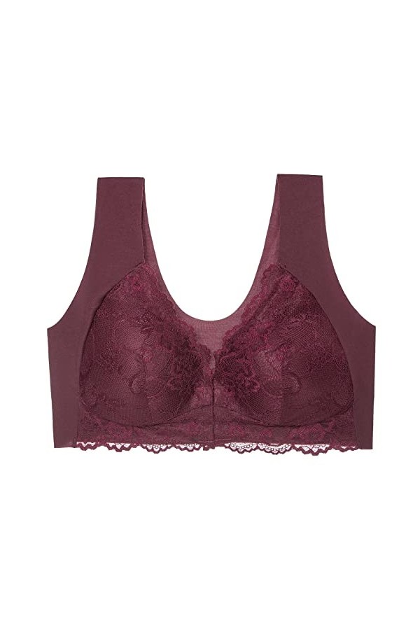 FGUUTYM Sous-vêtements anneau en acier, soutien-gorge femme fermé devant en T, dos en T, grande taille, soutien-gorge sans co