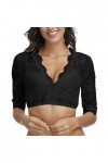 FGUUTYM Top transparent - Sexy - Pour femme - Élégant - Noir, Noir , M