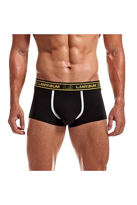 FGUUTYM Sous-vêtements chauds pour homme - Boxer sexy - Sous-vêtements solides - Sous-vêtements pour homme, Noir , M