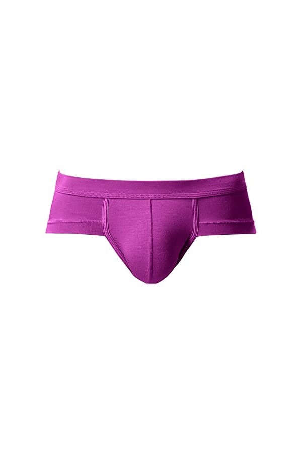 CreoQIJI Sous-vêtement pour homme - Couleur unie - En forme de U - Taille basse, lilas, XXL