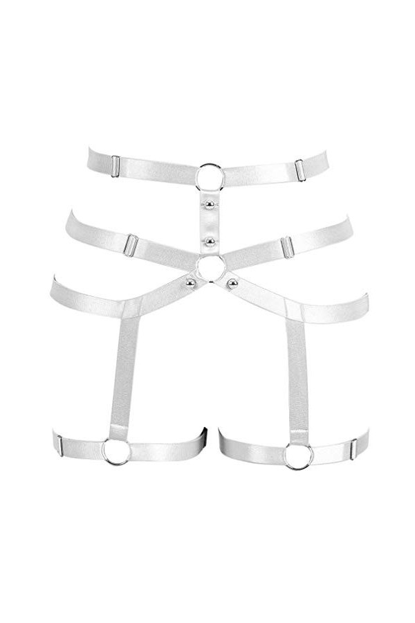 PETMHS Ceinture porte-jarretelles punk pour femme - Bas de jambe - Taille - Sangle en cage - Cadre - Lingerie gothique - Club