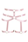 PETMHS Ceinture porte-jarretelles punk pour femme - Bas de jambe - Taille - Sangle en cage - Cadre - Lingerie gothique - Club
