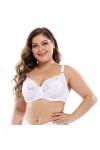 HANXIULIN Soutien-gorge pour femme - En coton - Sans rembourrage - Avec dentelle florale découpée - Soutien-gorge sans armatu