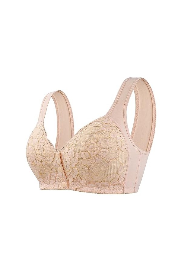 HANXIULIN Soutien-gorge de sport rembourré à fermeture avant pour femme - Dos croisé - Bonnets non rembourrés à lavant - Sol