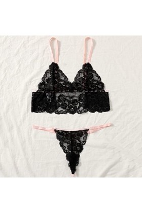 Dessous Damen Sexy Unterwäsche Schwarz Sexy Set Reizwäsche Body Suit Sexy Damen Dessous Set Unterwäsche Frauen v-Ausschnitt D