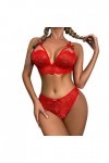 liaddkv Sexy Body sexy en dentelle pour femme, rouge, XL
