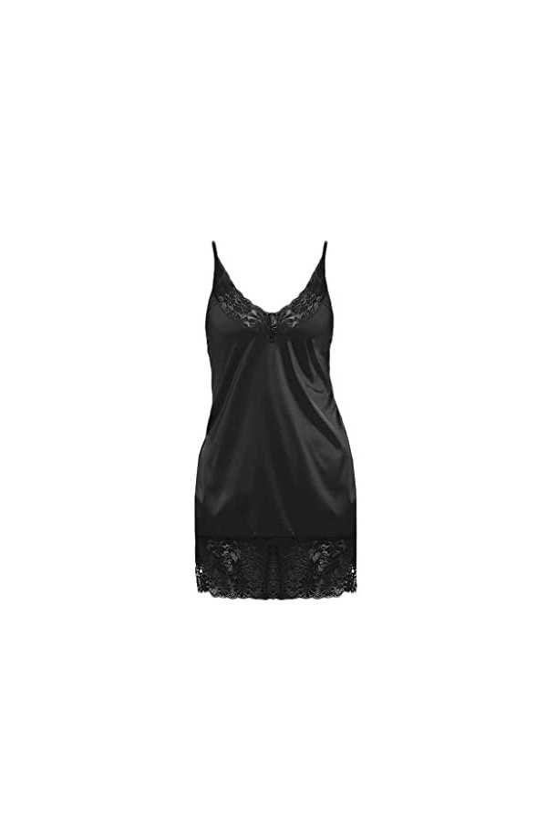 Générique Chemise de Nuit Dames Sexy Déshabillé Lingerie Sexy avec Encolure en V Bretelles antidérapantes pour Femme Uniforme