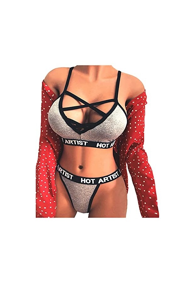 sous-Vetements Femme Erotique Lingerie Sexy Ensemble Sexy Vêtements De Nuit Dentelle Ensemble Soutien Gorge et String 2 Pièce