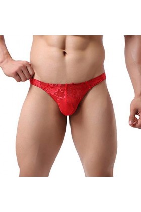 String Homme Sexy Hot Dentelle Slips Boxer Maillage transparent taille sexy bas air pour hommes culottes en dentelle transpar