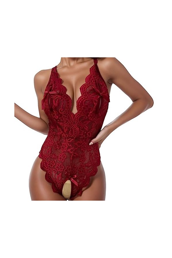Lingerie Femme Sexy Ensemble Homme Sexy Hot y20k Femmes Sexy V Cou sous-Vêtements Sexy Lingerie Dentelle Dos Longe sous-Vêtem