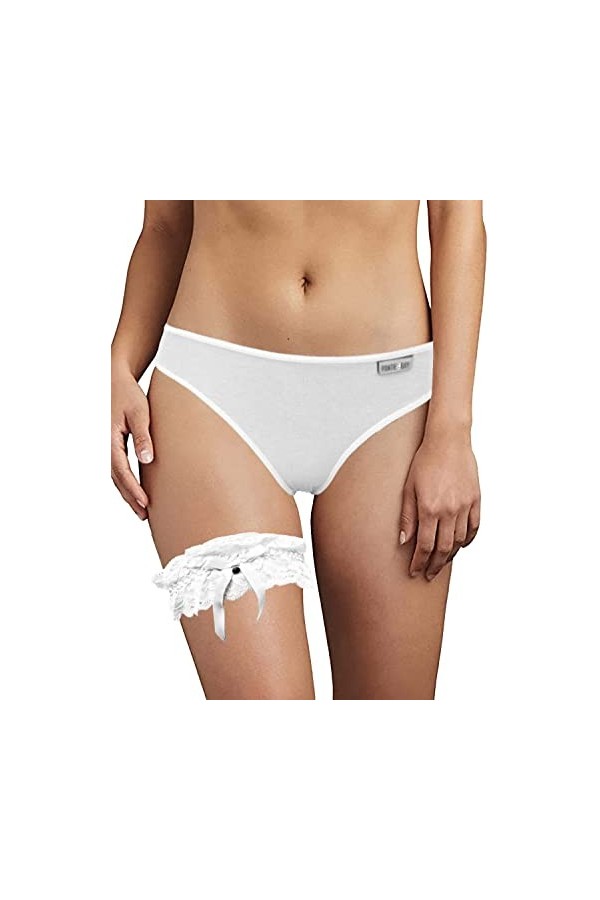 Trifolium Jarretière de mariage en dentelle 2 pièces pour mariée - Taille 36 cm-52 cm - Noir/blanc/rouge - Marque britannique