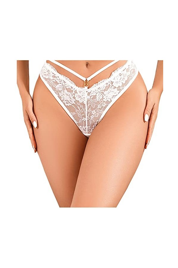 Culotte Femme Tanga String en Coton Slips Shorty Slip en Dentelle pour Femme Ceinture Fine féminine Taille Basse Fille Motif 