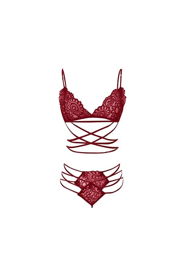 Lingerie Sexy Ensemble Femme Erotique sous-Vetements 2 Pièce Ensemble Soutien Gorge et String Sexy Vêtements De Nuit Dentelle