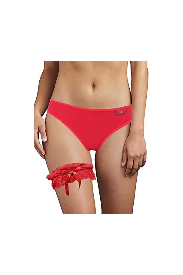 Trifolium Jarretière de mariage en dentelle 2 pièces pour mariée - Taille 36 cm-52 cm - Noir/blanc/rouge - Marque britannique