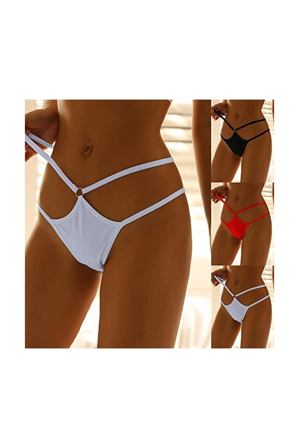 KEIZHUONIQIU String Pantalons et Tangas Femme en Sexy Slips Simple en Dentelle Culotte Creux Out Élastique Lingerie Tentation