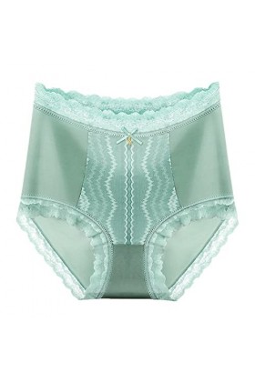 LDadgf Culotte taille haute et abdomen sexy en dentelle et relève les fesses. Culotte culotte pour femme en dentelle vert, M