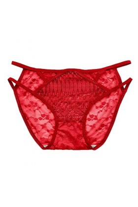 LDadgf Culotte pour femme en dentelle crochetée à lacets Sexy Sexy Jeu de rôle Sous-vêtements Sous-vêtements Homme Noir, roug