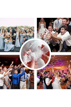 ADOVE Jarretières de mariage en dentelle extensible avec fleurs blanches