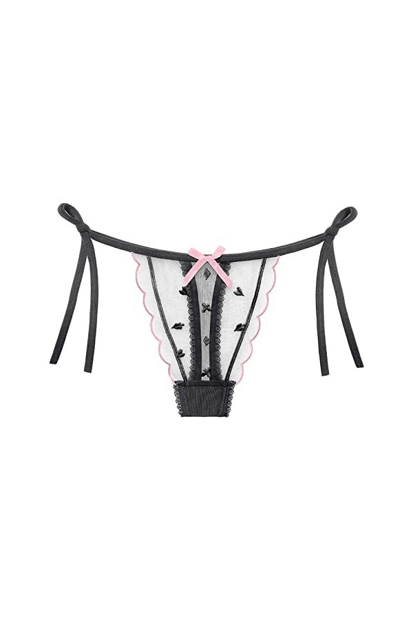Générique String Ouvert à lentrejambe Femme Culotte Tanga Dentelle Sexy Hot Chaude Nu Culotte Shorty Sexy sous-Vêtements Cul