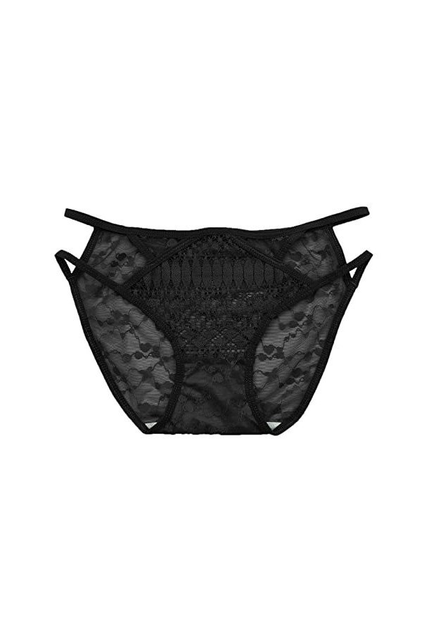 LDadgf Culotte pour femme en dentelle crochetée à lacets Sexy Sexy Jeu de rôle Sous-vêtements Sous-vêtements Homme Noir, Noir