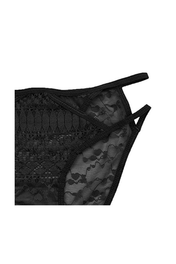 LDadgf Culotte pour femme en dentelle crochetée à lacets Sexy Sexy Jeu de rôle Sous-vêtements Sous-vêtements Homme Noir, Noir