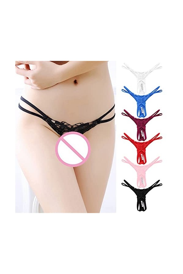 KEIZHUONIQIU Strings et Tangas Femmes Hot Slip Respirants en Dentelle Culottes Stretch Pure Couleurs sous-Vetements Souveteme