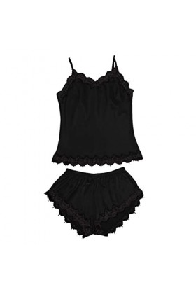 TDEOK Lingerie sexy pour femme - Sans manches - En dentelle - Corset, Noir , M