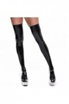 LSCUYZ Femmes En Cuir Hold Ups Lingerie Wetlook Clubwear Bas De Cuisse Collants Femmes Lingerie Sexy, Bas Pour Femmes, Linger