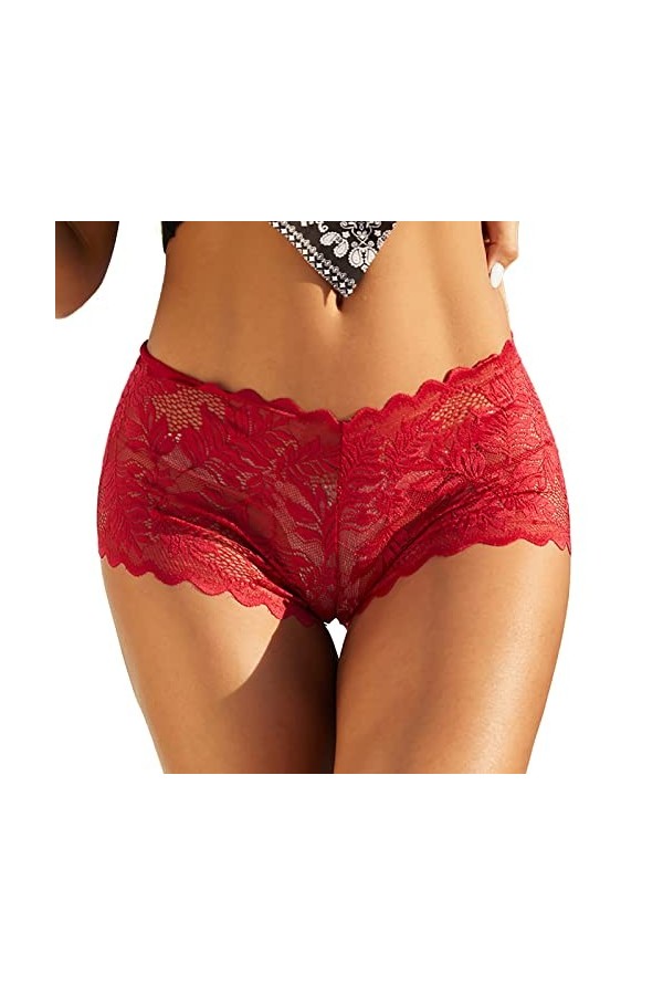 UOWEG Culotte sexy en dentelle pour femme - Sous-vêtement à taille basse - Sous-vêtement confortable - Lingerie sexy - Bustie