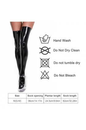 LSCUYZ Femmes En Cuir Hold Ups Lingerie Wetlook Clubwear Bas De Cuisse Collants Femmes Lingerie Sexy, Bas Pour Femmes, Linger