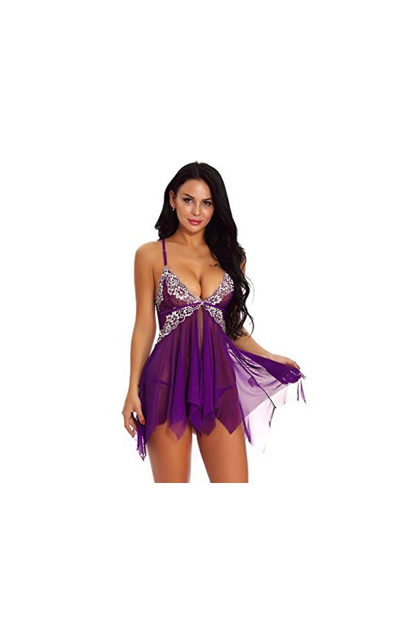 Lingerie Femme Sexy Ensemble Homme Sexy Hot y20k Sleepwear Front for Women V Lingerie Neck Lingerie Dentelle Fermeture de Mai