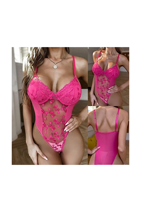 Nuisette Lingerie Femme Slutty Hot Nuisette Mini Robe Sissy Érotique Col en V Profond Nuisette Erotisme Nuit Teddy Mini Robe 