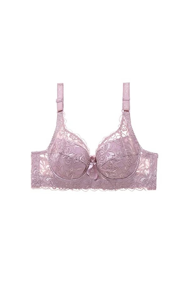 sous-vêtements Sexy en Dentelle froncée pour Femmes avec Bretelles de Soutien-Gorge Bustier Jarretelle Purple, 80C 