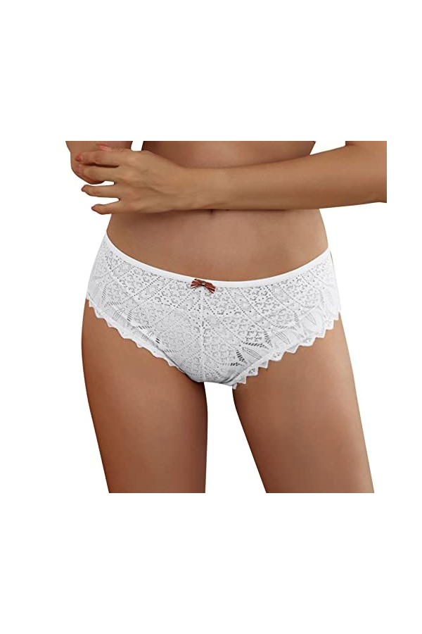 Culotte sous-Vêtement Slip Taille Midi Tangas Sexy Culottes Dentelles pour Femmculottes pour Femmes Crochet Érotique String C