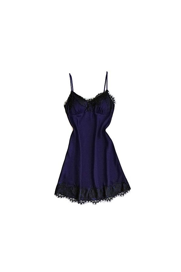 Lingerie sexy pour femme - Lingerie sexy pour femme - Robe de nuit en dentelle, bleu, Large