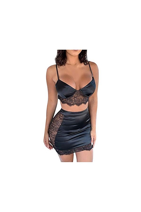 Vêtements De Nuit Femme Sexy Lingerie Sexy Ensemble Erotique sous-Vetements Dentelle Ensemble Soutien Gorge et String 2 Pièce