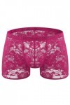 BreakEgg Boxer en dentelle sans couture pour homme avec taille basse sexy et confortable, rose, taille unique