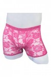 BreakEgg Boxer en dentelle sans couture pour homme avec taille basse sexy et confortable, rose, taille unique