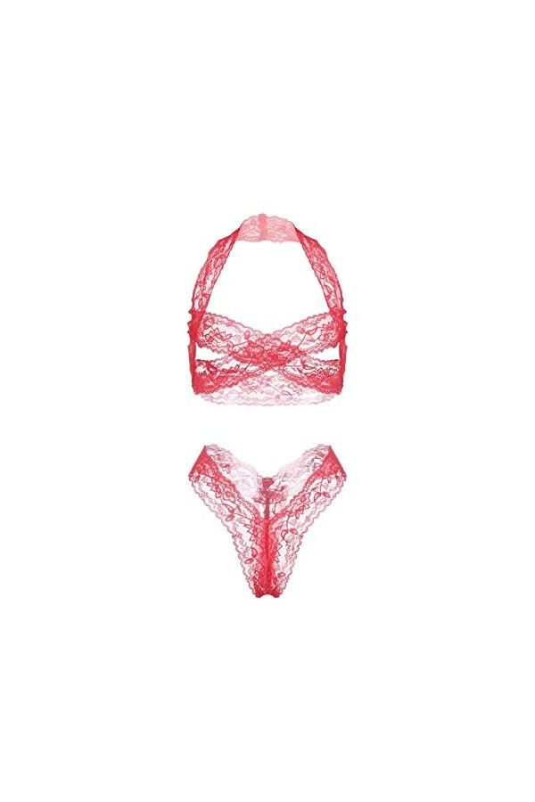 Lingerie Sexy Ensemble Femme 2 Pièce Vêtements De Nuit Erotique Ensemble Soutien Gorge et String Sexy sous-Vetements Dentelle