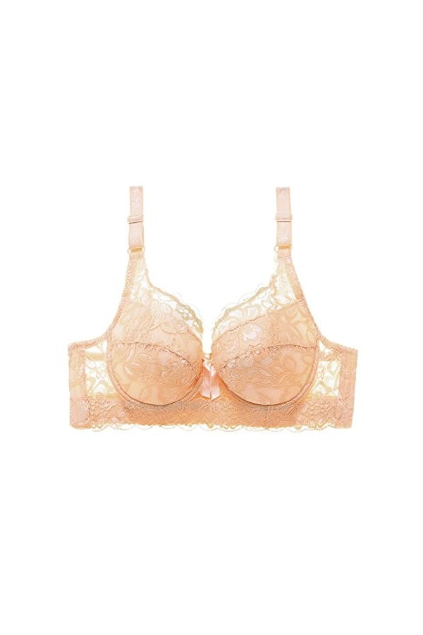 sous-vêtements Sexy en Dentelle froncée pour Femmes avec Bretelles de Soutien-Gorge sous-vêtement Ski Beige, 95C 