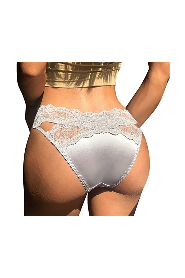 Culotte Femme Fluide String Taille Haute pour Femme Deshabillé Sexy Grande Taille Sensuelle Micro String Culotte Push Up Fess