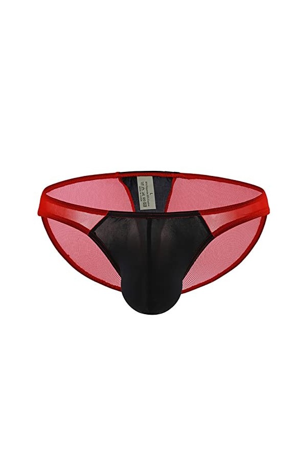 FGUUTYM Robe Col V Taille Basse Soie Glacée Soulevant Multi-Usages, rouge, M