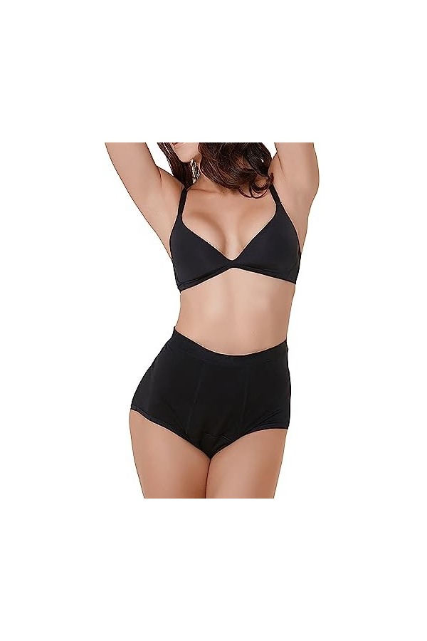 sous-vêtement menstruel Taille Haute pour Femme Culotte Taille Moyenne à Couverture complète Soutien-Gorge Respirant en Dente