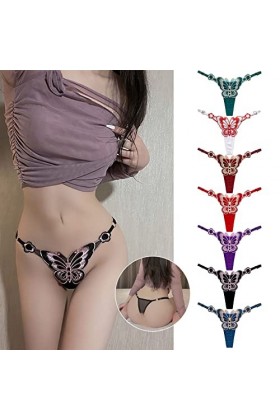 KEIZHUONIQIU G-String pour Tanga pour Femmes Hot Slips Chic Dentelle Culotte Stretch sans Couture sous-Vetements de Sport Tho